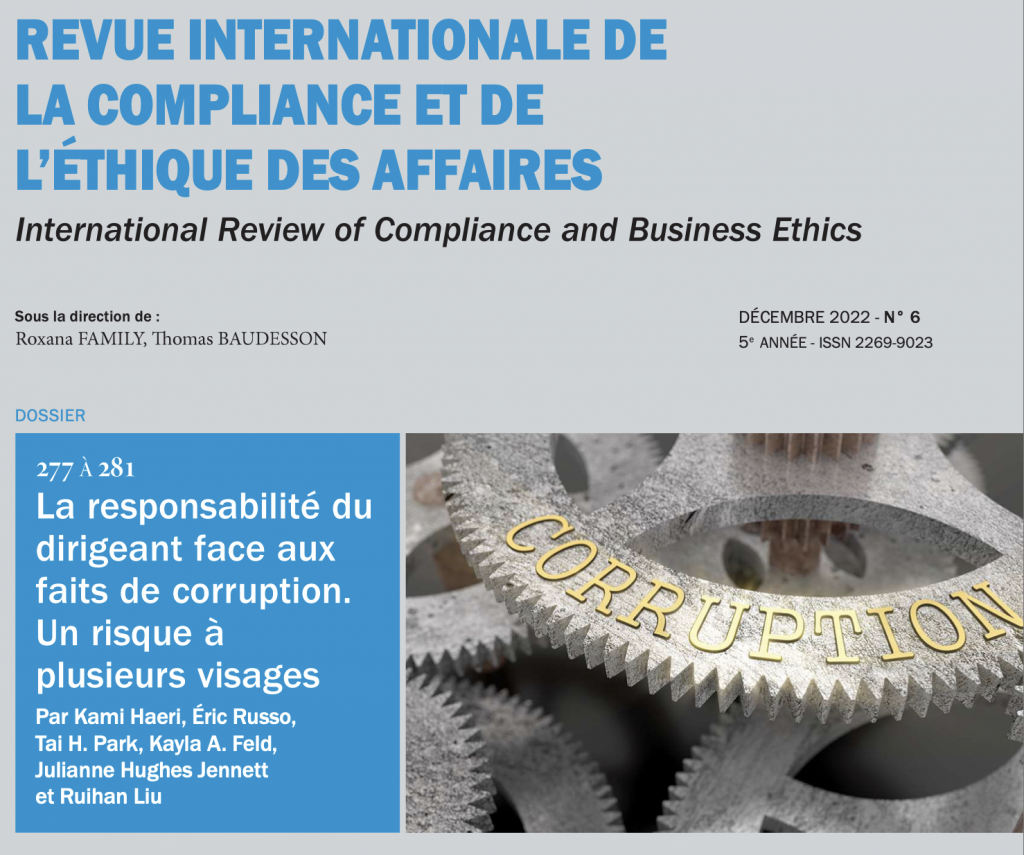 Revue International de la Compliance et de l&rsquo;Éthique des Affaires