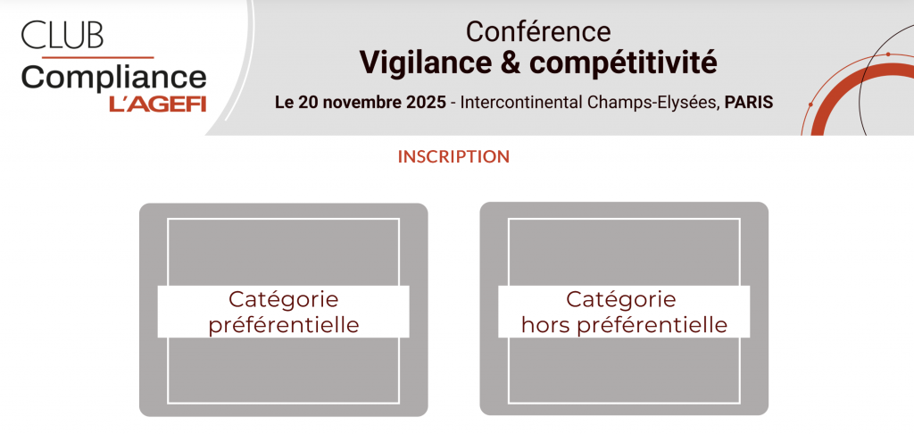 Club Compliance l’AGEFI – Conférence Viligance et Compétitivité – 20/11/25